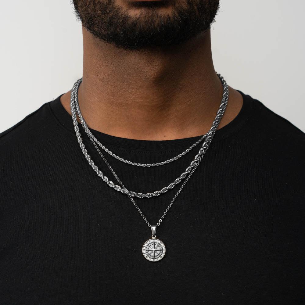 Compass Necklace | Silver