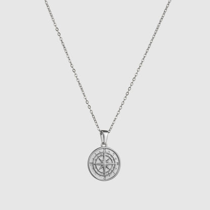 Compass Necklace | Silver