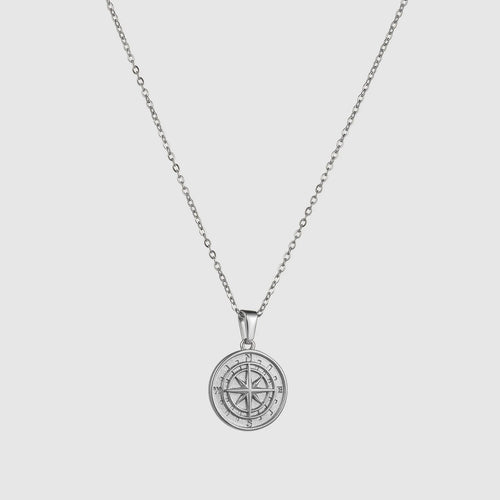 Compass Necklace | Silver