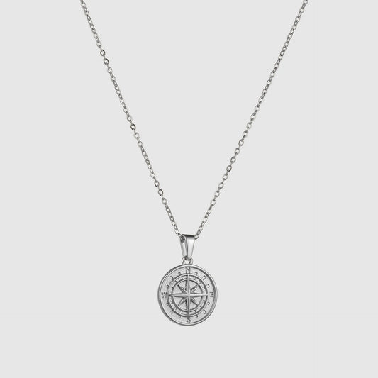 Compass Necklace | Silver