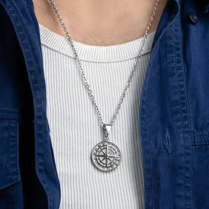 Compass Necklace | Silver